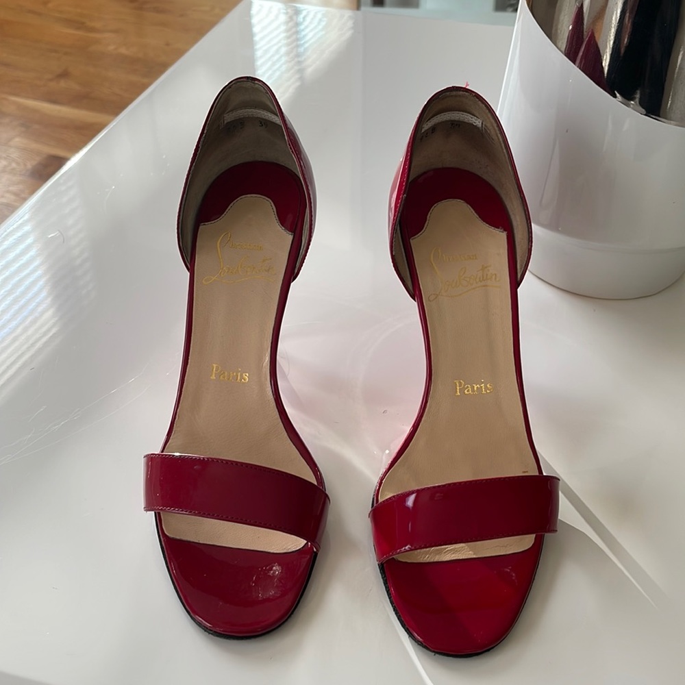 Red open toe CL